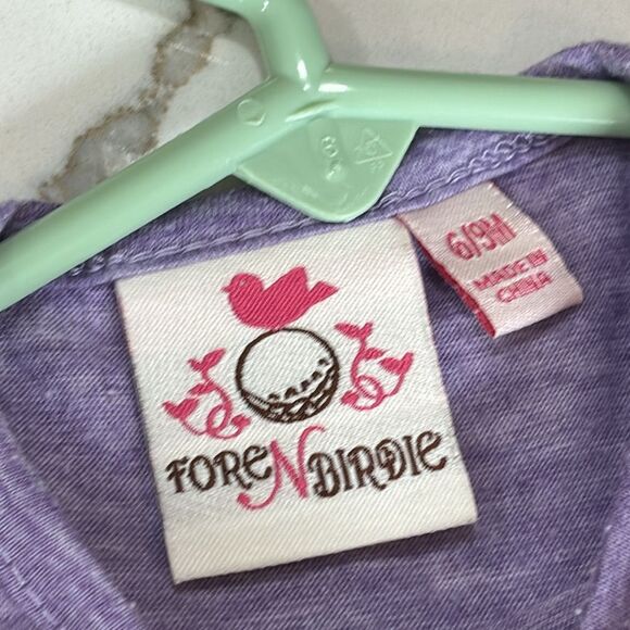 Fore N Birdie | Purple Floral Infant Girls Ruffle Long Sleeve Dress - Picture 7 of 9